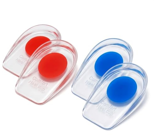 2 Pairs Gel Heel Cups, Gel Heel Pads, Heel Cushion Pads, Plantar Fasciitis