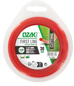 OZAKI - Bobine Fil Nylon Carré - Longueur 30m - Ø 4,00mm - Matières Vierges - Haute Durabilité - Excellente Tenue À L'Œillet