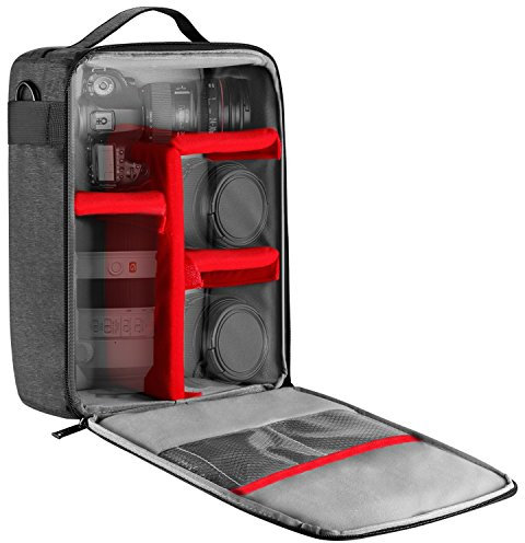 G-raphy Sac à Dos rembourré résistant aux Chocs avec Protection Souple pour appareils Photo Reflex numériques SLR et objectifs et Autres Accessoires, Gris, Moderne