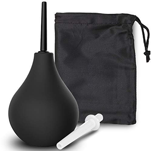 O³ Pera Lavado Recto 225 ml - Enema Bulbo De Silicona Medica – Con 2 Canulas y Bolsa De Transporte – Pera Lavativa Para Limpieza De Colon – Enema Kit Contra Estreñimiento