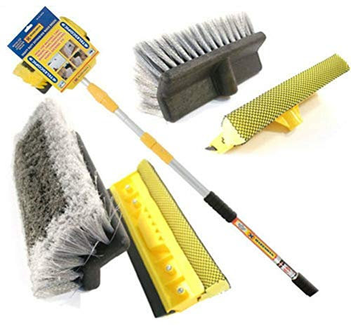3m 9ft Aluminium Telescopic Water Brush - Fed Window Strong Quality Durable Long Lasting Wash Metre Foot Squeegee | Expandable Extendable | Car Van Trucks Caravans Conservatories Boats