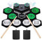 Elektronisches Schlagzeug Kit, 9 Pads E-Schlagzeug ​Tragbares Schlagzeug Elektronisch mit EingebautemDual-Stereo Lautsprecher,Bluetooth,2 Pedalen.Schlagzeug Kinder,Anfänger
