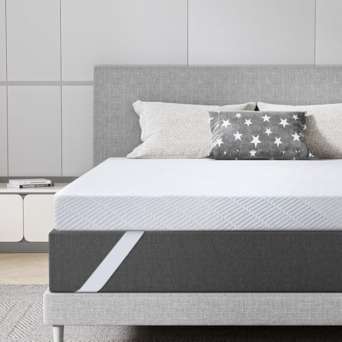 BedStory Gel Topper 90x200cm 7,6cm Höhe Matratzentopper aus Gel Memory Foam，H2&H3 Gel Schaum Bambus Topper mit atmungsaktivem Bezug für Wohnwagen Schlafsofa Boxspringbett Weiß