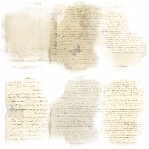 Lot de 6 feuilles de papier de riz à superposer - 20,32 x 26,67 cm - Différentes images imprimées en papier de mûrier 30 g/m² - Fibres visibles pour découpage, travaux manuels, collage artistique