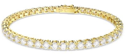 Swarovski Matrix Tennis, Rundschliff, Weiß, Goldlegierungsschicht