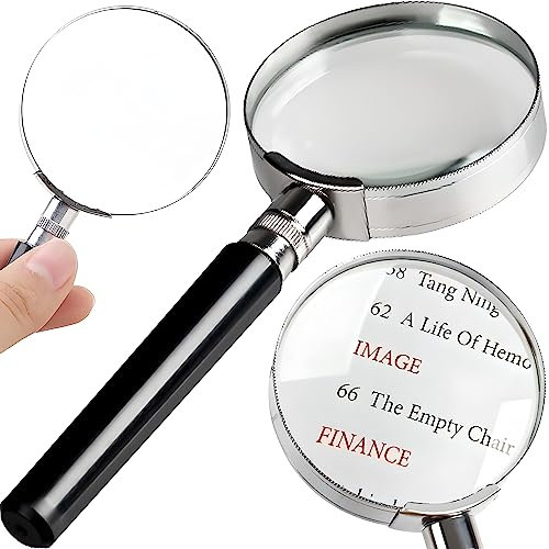 Retoo Lupe, Große HandLupe, Leselupe für Senioren, Vergrößerung Handlupe für Wissenschaftsbücher, Zeitungen, Lesen, Insekten, Löten, Münzen, Schmuck, Vergrößerungsglas