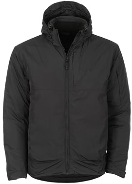Snugpak Arrowhead Jacket WGTE – Technical Insulated Coat with Detachable Hood, Softie Insulation - Wind & Water Repellent - For Outdoor Adventure, Exploration & Military Use – Black (L)