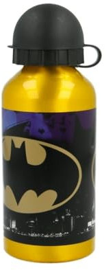 My sweety pop - Trinkflasche - Aluminium - Kinder - Kindergarten - Schule - Urlaub - Essen - 17,5 cm - 400 ml - Hydration - Geschenkidee (Batman - Gold)