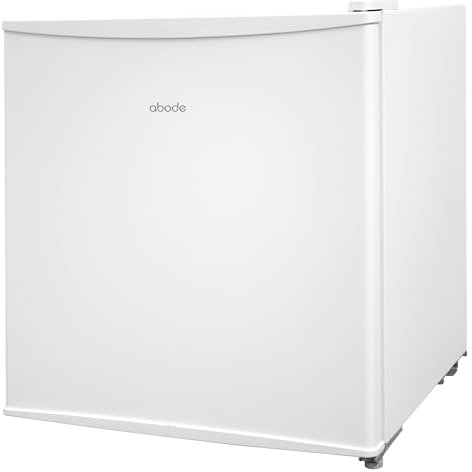 Abode Table Top Mini Fridge White Freestanding 43 Litre Capacity with Reversible Door & Ice Box, Adjustable Feet & 1 Wire Shelf ATTF0E1W (White)