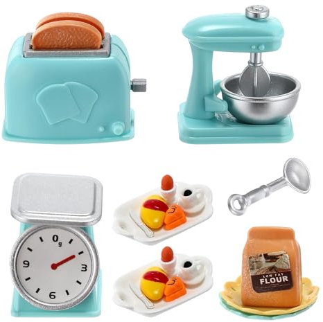 Miniaturas Accesorios para Casa de Muñecas, Miniatura Casa Muñecas Accesorios Cocina Set, Cocina en Miniatura Set, Miniatura para Casa de Muñecas