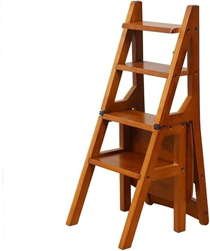 Escabeau, escabeau portable, chaise d'escalier pliante, tabouret d'échelle à 4 marches, support à fleurs polyvalent, tabouret d'étagère à double usage, chaise à échelle haute, 4 couleurs en option, C