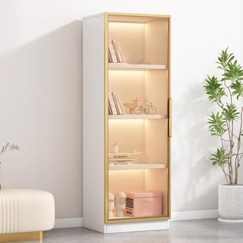 NEYTIIR Vetrina Curio, Vetrina Con Ante In Vetro, Ripiani Angolari For Esposizione, Libreria Alta, Espositori Trasparenti For Giocattoli Da Collezione(50 * 40 * 140cm)