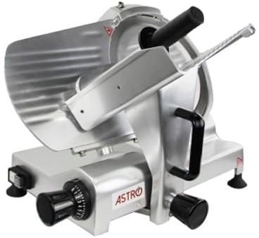 Trancheuse à jambon professionnelle lame 300 mm en inox, 1400 tours/min, 250W, épaisseur de tranche 0 à 15 mm