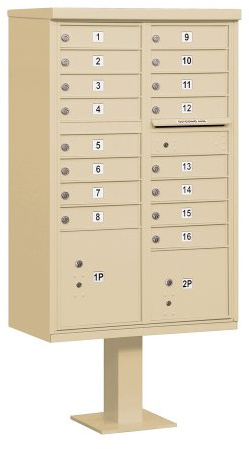Salsbury Industries 3316SAN-U 16 A Size Doors, United States Postal Access Type III Cluster Box Unit, Sanstone