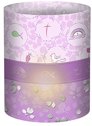 Ursus 18410010 - Mini-Tischlichter Eleganza, lila, 5 Blatt, aus Transparentpapier, ca. 10 x 28 cm, 180 g/qm, Durchmesser ca. 8 cm, einseitig bedruckt, mit Glitter oder folienveredelt