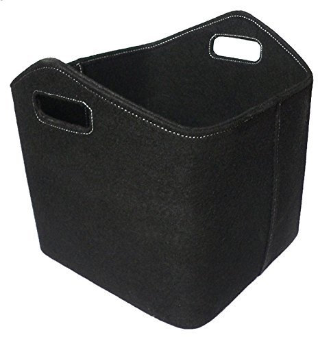 Filzkorb Kaminzubehör Holzkorb in verschiedenen Farben Höhe 37 cm (Schwarz)