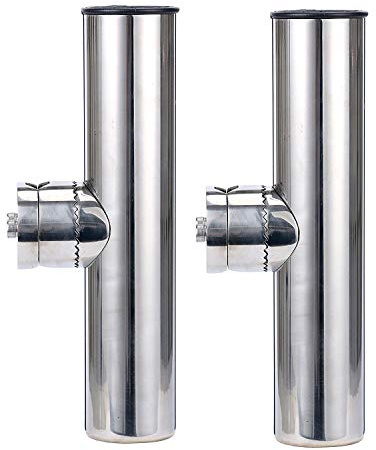 FreeTec 2 pcs Cañeros para Barco, Soporte Cañas de Pescar, Soporte de Varilla de Montaje en Carril, Adecuada para Rieles de 22 mm a 25 mm