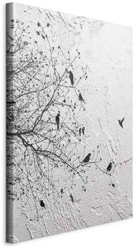 murando Quadro 40x60 cm 1 Pezzo - Stampa su Tela Strutturata XXL Grande - Quadri Moderni Soggiorno Grandi - Stampe da Parete Murale Arte Moderno Pittura - Albero Ucello Calcestruzzo b-C-0311-b-a