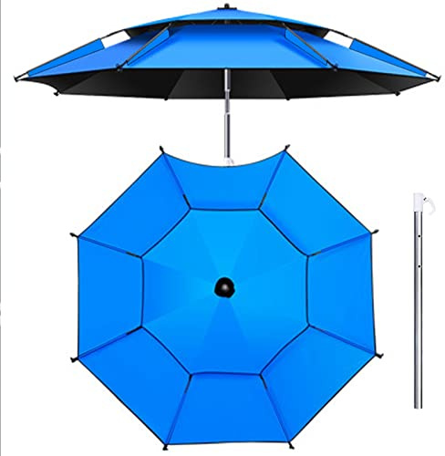 Ombrellone da Spiaggia Antivento Resistente Ombrellone da Giardino Più Dimensioni con Palo In Alluminio Rivestimento Tessuto Anti UV Regolazione A 360° (7 Colori) (Color : D, Size : 2.4m)