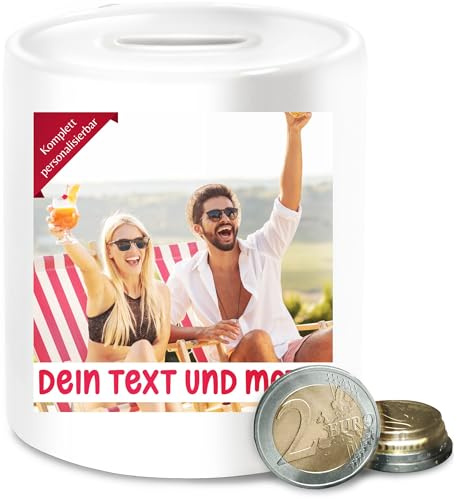 Spardose - eigenem Bild - Eigenes Foto Geschenk I - Unisize - Weiß - Foto-spardose personalisierte trinkgeldkasse selbst drucken Photo sparbüchsen Spenden gestalten spendenbox individuell