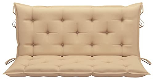 Keketa Dyna för hollywoodgunga, trädgårdsgunga, bänkkudde | sittdyna ryggkudde | dyna med ryggdel för bänk, trädgårdsgungkudde, beige, 120 cm tyg