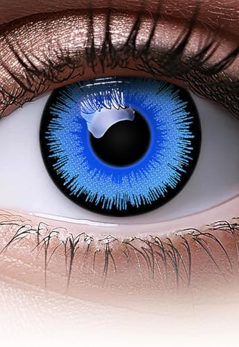 MeralenS Lentilles couleur rouge - Alper Halloween, Shrovetide, Carnaval | 1 paire (2 pièces) | sans correction | 0,00 Dioptries