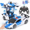 Highttoy Verwandelbares RC Polizeiauto mit Gestenerfassung, Licht und Musik, 2.4GHz 360° Drehung 1:18 Ferngesteuertes Auto Roboter Spielzeug ab 3 4 5 6 7 8 Jahre Jungen Mädchen Geschenk, Weiß