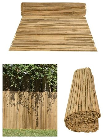 JARDIN202 - Cerramiento de Caña Partida de Importación – 95% Ocultación para Jardín y Terraza, Fácil Instalación, Medidas Disponibles 1x5m, | Rollo: 2 x 5 metros -