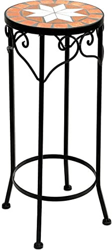 DanDiBo Blumenhocker Mosaik Rund 54 cm Blumenständer 12011 Beistelltisch Pflanzenständer Mosaiktisch