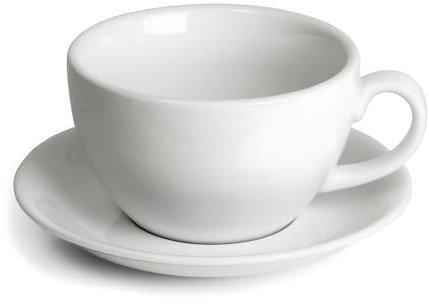 Genware Bowl Cups & Saucers 12oz/340ml, Pack of 6