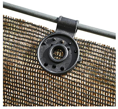 NOOR Clip-Ösen in schwarz I Ideales 10er-Set Montierhilfen für Ihren Garten-, Terrassen- und Balkon Windschutz und Ihre Sichtschutzmatte