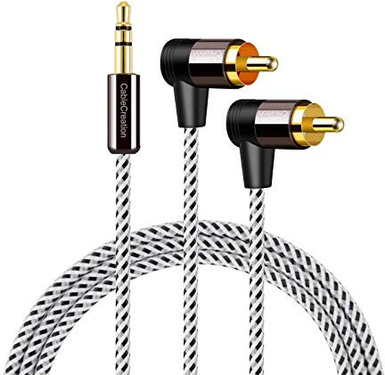 CableCreation Cinch auf 3,5 mm, 3,5 mm auf 2 RCA Stereo Audio Y Splitter Kabel (Stecker) Kompatibel mit TV, Smartphones, MP3, Tablets, Lautsprechern, Heimkino usw. 3 Ft / 0,9 m