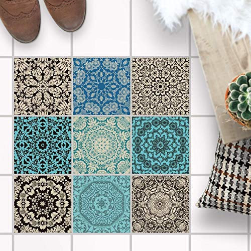 Fliesenfolie für - [ Boden Fliesen ] - Aufkleber Folie Sticker für Fliesen Boden - Küche oder Bad I Fliesenaufkleber als alternative zu Fliesenfarbe I 20x20 cm - Design Marokkanisch