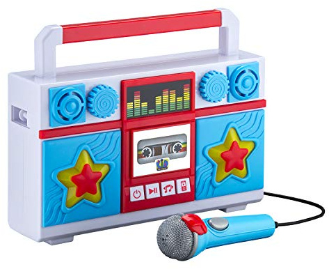 Mother Goose Club Sing Along Boom Box Speaker with Microphone for Fans of Mother Goose Club Toys, Kids Karaoke Machine with Built in Music and Flashing Lights