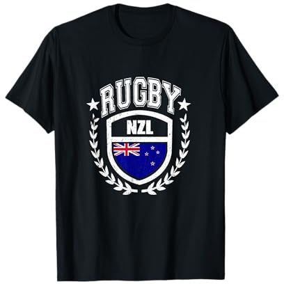 Nuova Zelanda Rugby Ingranaggio Bandiera Vintage Sport Maglietta