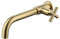 HomeLava Messing Waschtischarmatur Kaltwasserhahn Wasserhahn Wandmontage Kaltwasser 1/2 Zoll Wandhalterung Einlochmontage Wannenarmatur Wand Armatur für Badezimmer mit Auslauf 240mm, Gebürstetes Gold