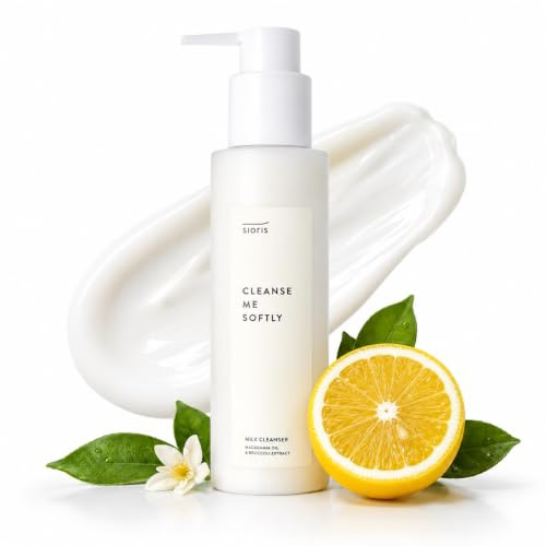 SIORIS Vegan Milk Cleanser, Hydrating Face Wash with Natural Citrus Water, Macadamia Seed Oil, Gentle Daily Facial Cleanser for Dry & Sensitive Skin, Korean Skincare – Original, 6.76 fl oz