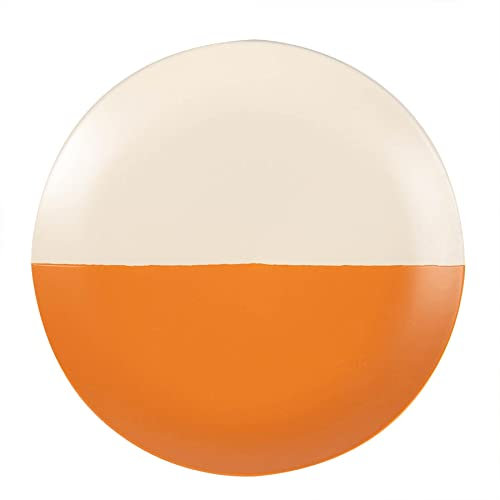 Nicola Spring Stoneware Dinner Plate - 20.5cm - Burnt Orange - Ceramic Flecked Two Tone Plates Tableware Dishwasher & Microwave Safe Crockery for Starters, Sides, Mains & Desserts