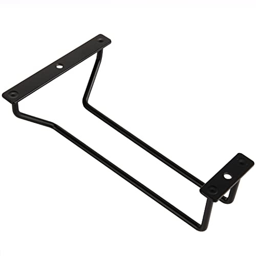 Dianoo Estante para copas de vino negro de 18 cm, soporte colgante para copas de vino para bar comedor, 1 fila