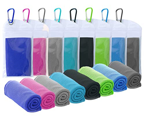 SZELAM 4 Packs Cooling Towel (40x12),Ice Towel,Soft Breathable Instant Towel,Microfiber Cool Towel for Yoga,Golf,Sport,Gym,Workout,Camping,Fitness,Outdoor &More Activities (8 packs mix color-A)