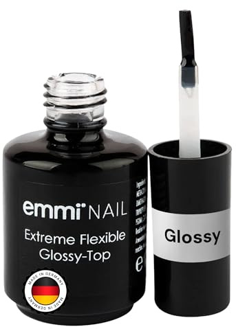 Emmi Nail Extreme Flexible Glossy-Top Sealing | Versiegelungsgel für Gelnägel Hochglanz | Top Coat Gel UV | Mittelviskoses Abschlussgel | Flexibel, kratzfest & vegan | Kein Aufplatzen | 14ml