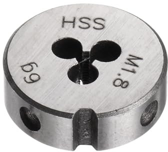 QUARKZMAN Filières à Fileter Rondes, Filetage Métrique M1.8 x 0.35 (Droite), Acier Rapide (HSS) Outil de Réparation de Filière de Coupe de Vis