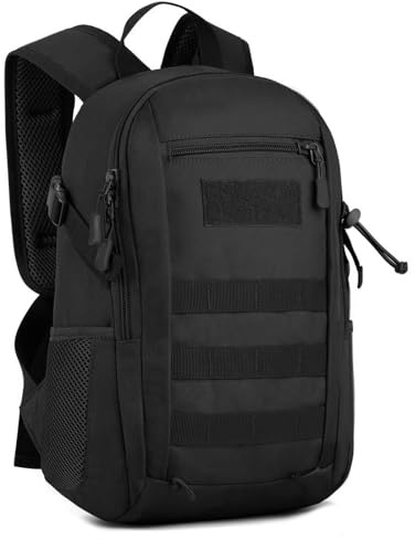 Explokit Petit Sac à Dos Tactique 10L 20L 30L Sac à Dos Militaire Résistant à l'Eau Molle Sac Quotidien Étudiant pour Trekking Voyage Randonnée Camping (#10-Noir)