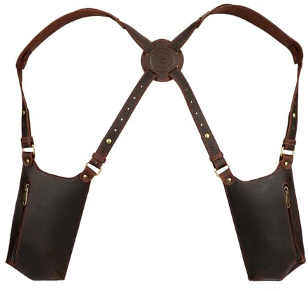 Tourbn Anti-Diebstahl-Unterarm-Umhängetasche Herren Leder Schultergurt Tasche Verstellbarer Riemen Verdeckte Packtasche Beidhändig Braun Retro