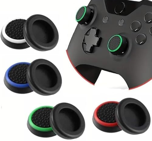 TECHZOCO Cubierta Joystick PS5, Grips para Joystick, Fundas para thumbstick, Tapas Pulgares de Joystick PS4, Joystick Thumb Stick, Compatible con PS5 PS4 PS3 PS2 Xbox One/360, 8 Unidades (4 Pares)