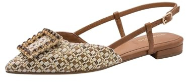 Tamaris décolleté slingback da donna con tacco a blocco beige 37 EU