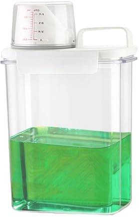 Laundry Detergent Bottle – Transparent Storage Tank With Measuring Cup Scale | Softener Dispenser | Fabric Container For Laundry Room Decor, Organization, Utility, Daily Use