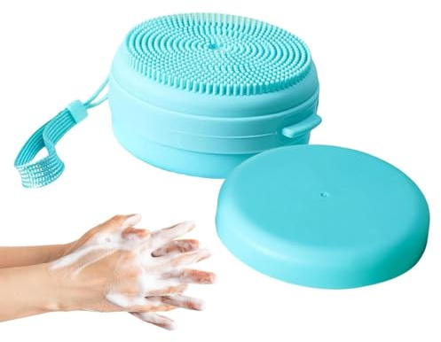 Spazzola Doccia Portatile E Detergente Corpo Con Dispenser Di Sapone, Spazzola Doccia Morbida, Spazzolas Da Bagno In Silicone Per Pelli Sensibili E Tutti I Tipi Di Pelle