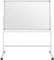 S SIENOC Mobile Whiteboard Magnetwand mit Alurahmen Magnetisch Whiteboard und Magnettafel Weiß lackiert WhiteBoard + Ständer Einstellbar drehbar (110x80cm)