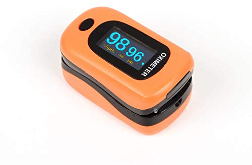 GIMA OXY 4 Pulsossimetro da Dito, Ossimetro 3 in 1 Misura Ossigenazione Sangue, Battito Cardiaco, Indice di Perfusione, Lettura Istantanea, Dispositivo Medico Classe II A, Arancione